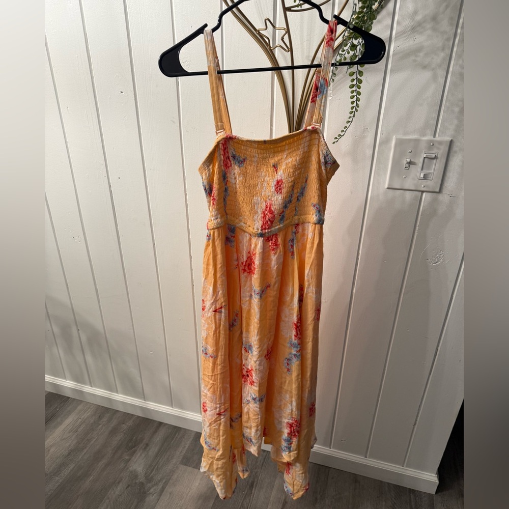 Torrid Women’s Midi Gauze Floral Peach Dress Size 00 (M/10)